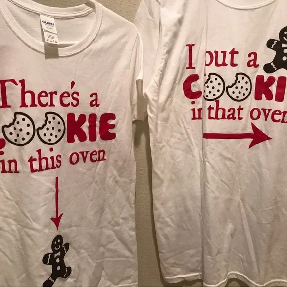 Couples Pregnancy Announcement Shirts | Set of 2 short sleeve shirts - Picture 1 of 10